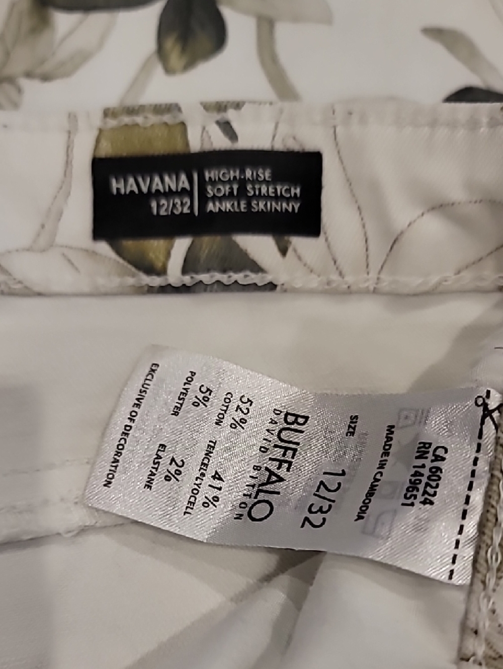Buffalo David Bitton Havana High Rise Ankle Skinny Stretch Jeans White Gray 12 - Picture 7 of 12